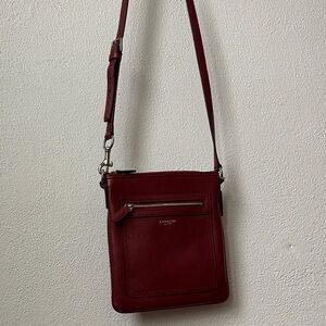 Coach Burgundy & Silver Crossbody Bag